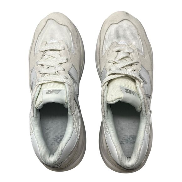 New Balance 57/40 White Suede Chunky Retro Casual Lifestyle Sneakers - Picture 11 of 13